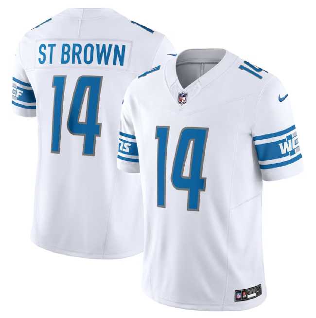 Men & Women & Youth Detroit Lions #14 Amon-Ra St. Brown White 2023 F.U.S.E. Vapor Untouchable Limited Stitched Jersey->green bay packers->NFL Jersey